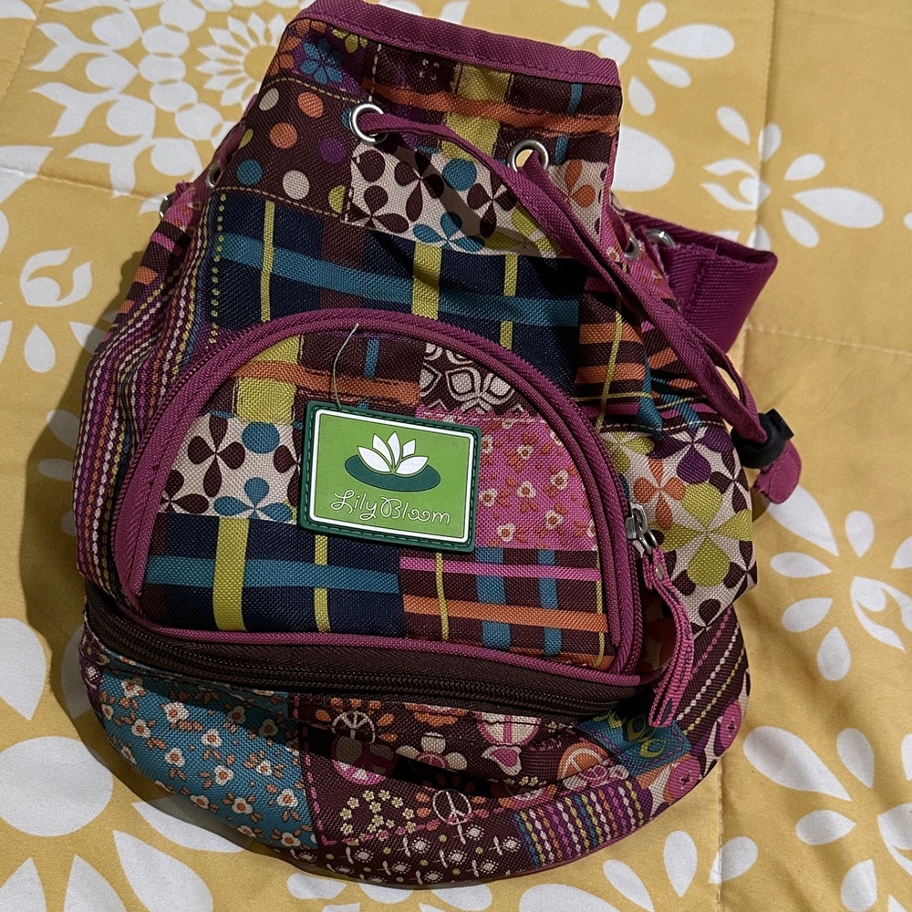 Lily Bloom Colorful Patchwork Insulated Drawstrin… - image 1